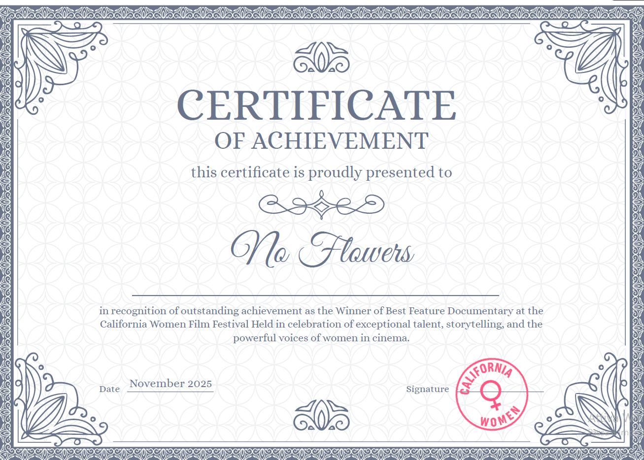 California Women Film Festival Winner