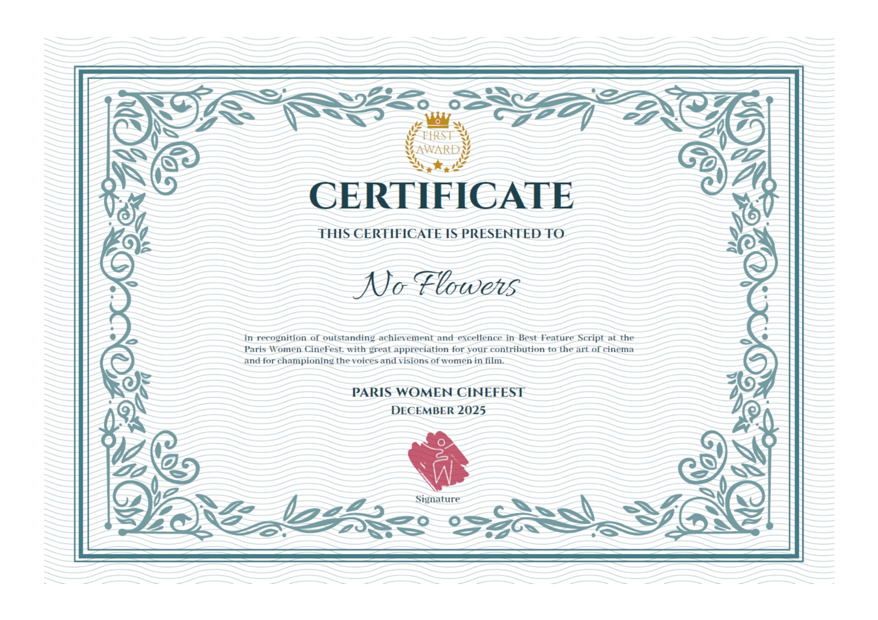 Paris Women Cinefest – Best Feature Script